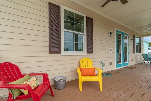 830 San Carlos Dr, Fort Myers Beach, FL 33931 - wooden porch with ceiling fan
