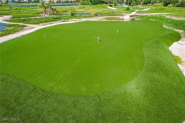 4531 Bay Beach Ln Unit 337, Fort Myers Beach, FL 33931 - surrounding community with an area to practice putting, a water view, and golf course view