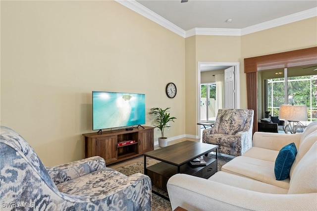 28864 Yellow Fin Trl, Bonita Springs, FL 34135 - living area with crown molding and wood finished floors