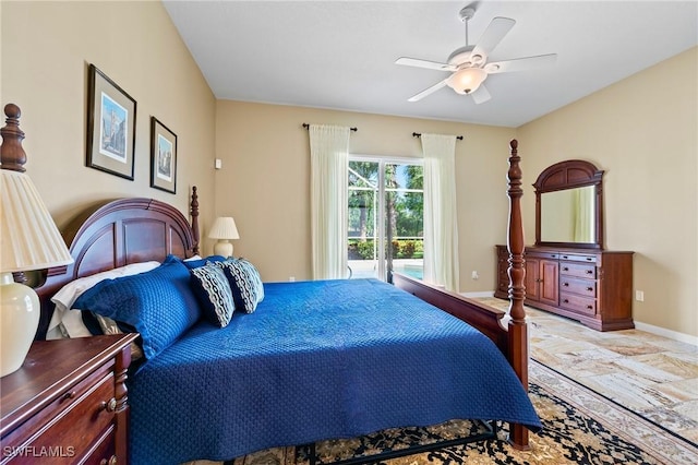 28864 Yellow Fin Trl, Bonita Springs, FL 34135 - bedroom with a ceiling fan and light stone finish flooring