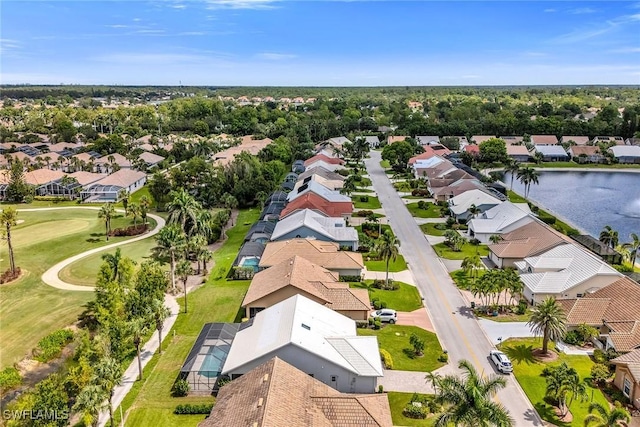221 Saint James Way, Naples, FL 34104 - aerial perspective of suburban area featuring a local golf course and a large body of water