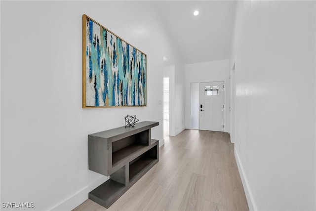 221 Saint James Way, Naples, FL 34104 - foyer entrance featuring light wood-type flooring and recessed lighting