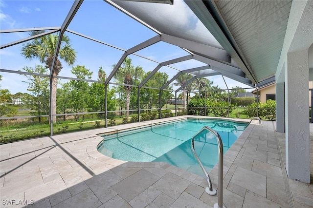 221 Saint James Way, Naples, FL 34104 - swimming pool featuring a patio area and glass enclosure