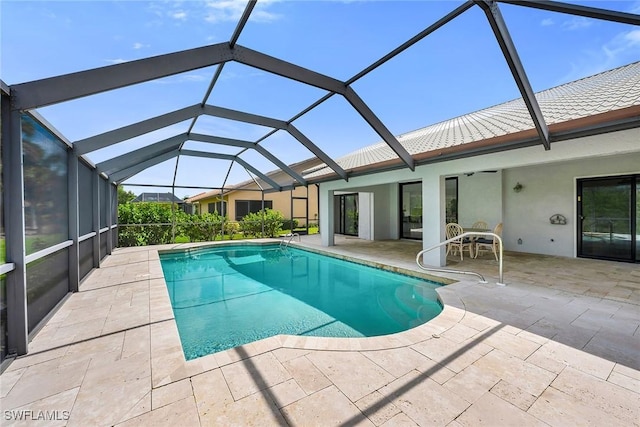 221 Saint James Way, Naples, FL 34104 - outdoor pool featuring a patio area and glass enclosure