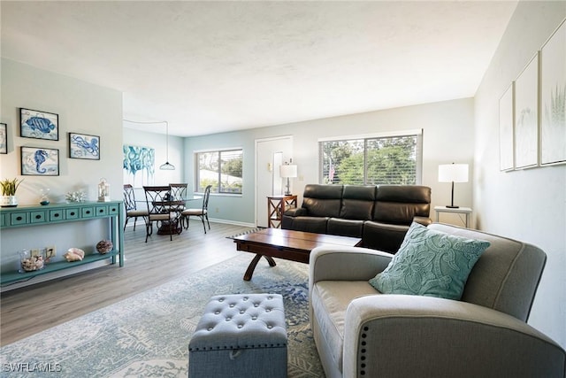 431 Van Buren St Unit B6, Fort Myers, FL 33916 - living area featuring wood finished floors and baseboards