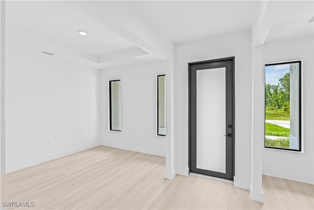 1061 Sunrise Blvd, Lehigh Acres, FL 33974 - unfurnished room featuring light wood-style floors and a tray ceiling
