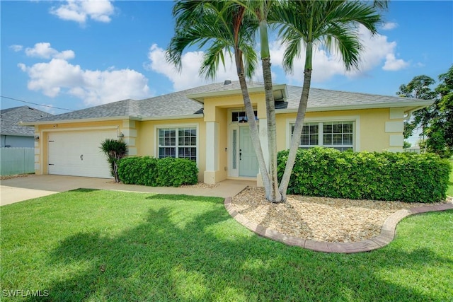 2116 NW 24th Ave, Cape Coral, FL 33993 - ranch-style home with stucco siding, a front lawn, and concrete driveway