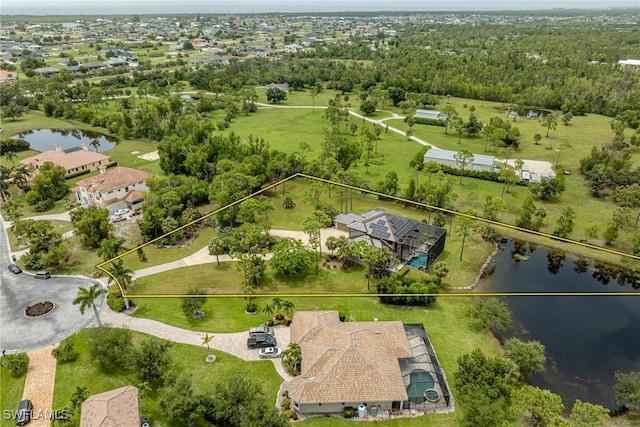 3917 La Vida Way, Cape Coral, FL 33993 - aerial view of property and surrounding area with a nearby body of water and property parcel outlined
