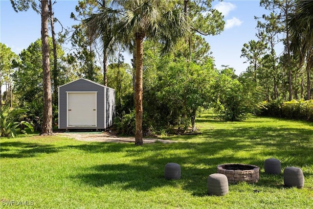 3715 41st Ave NE, Naples, FL 34120 - view of green lawn with a storage shed