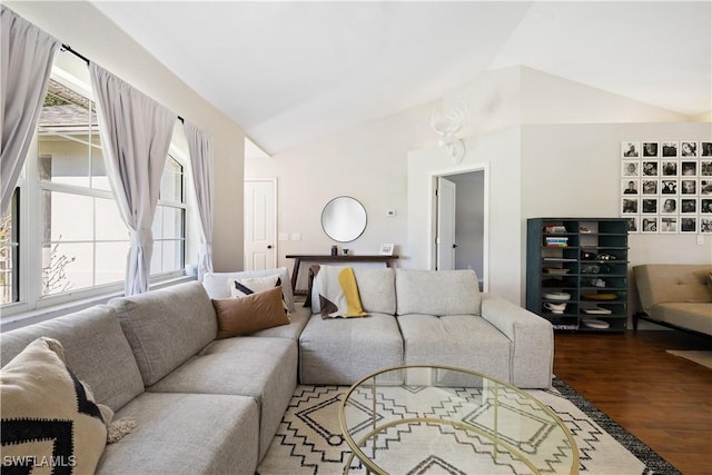 3715 41st Ave NE, Naples, FL 34120 - living room with vaulted ceiling and wood finished floors