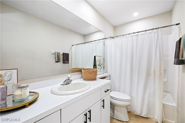 3715 41st Ave NE, Naples, FL 34120 - bathroom with vanity, shower / bath combo, and tile patterned flooring