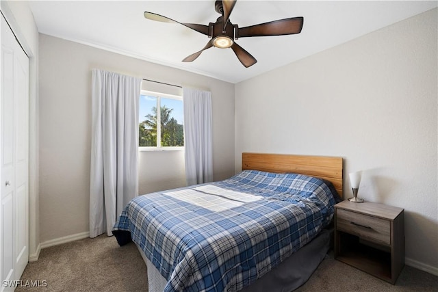 3715 41st Ave NE, Naples, FL 34120 - carpeted bedroom featuring a closet and ceiling fan