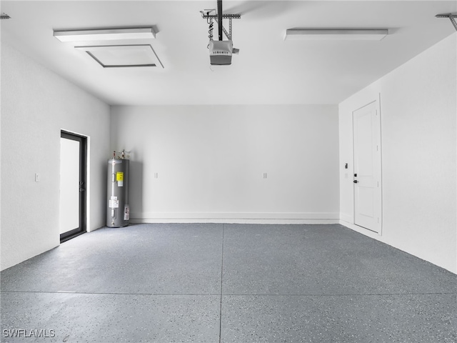3219 43rd St W, Lehigh Acres, FL 33971 - garage with water heater and a garage door opener