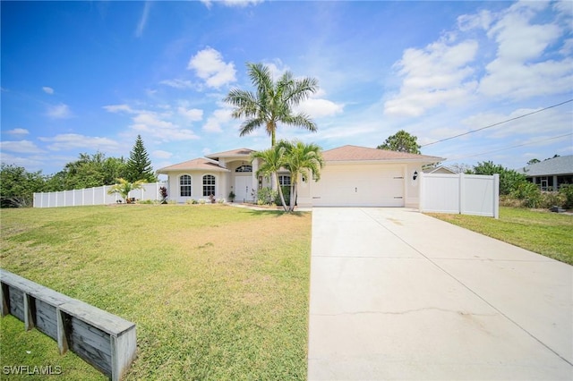 823 Portland St E, Lehigh Acres, FL 33974 - view of front facade featuring a garage, concrete driveway, and stucco siding