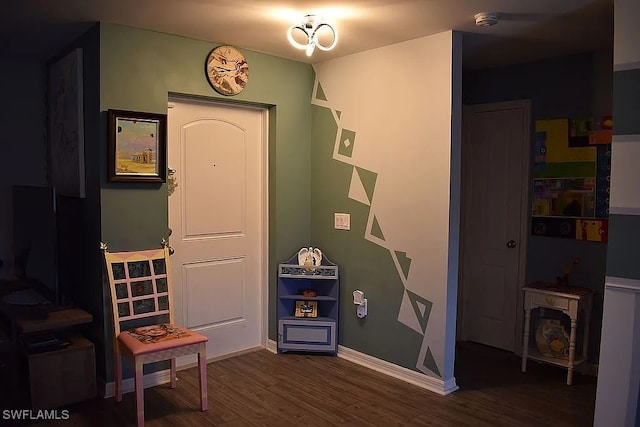845 Lochman Dr, Fort Myers, FL 33913 - foyer entrance with dark wood-style floors