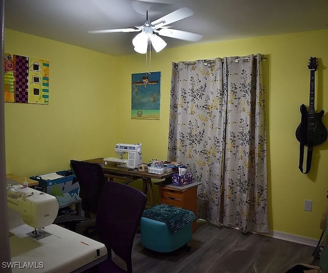 845 Lochman Dr, Fort Myers, FL 33913 - office featuring wood finished floors and ceiling fan