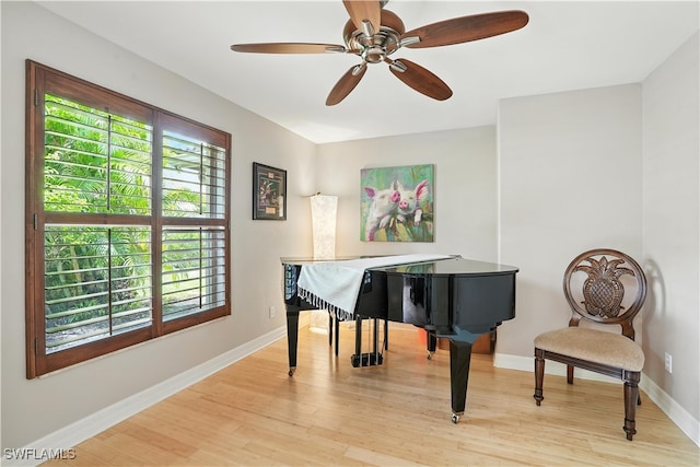 1381 Areca Cv, Naples, FL 34119 - living area with light wood-style floors and ceiling fan