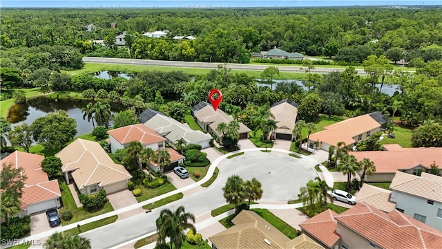 1381 Areca Cv, Naples, FL 34119 - aerial perspective of suburban area with a large body of water and a forest