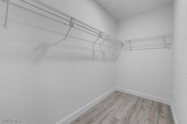 spacious closet with wood finished floors