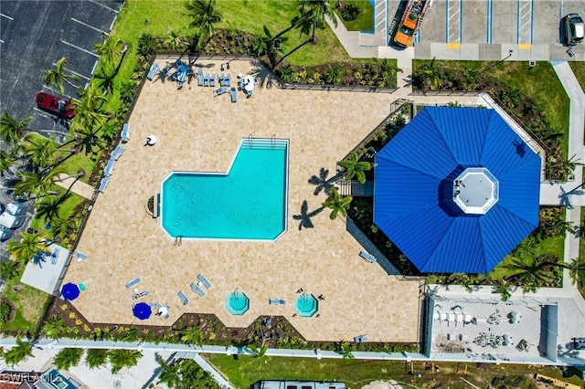 4745 Estero Blvd Unit 302, Fort Myers Beach, FL 33931 - drone / aerial view of a pool area