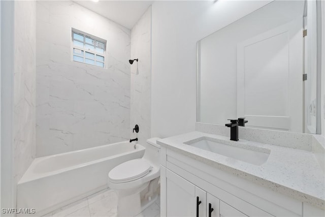 3109 11th St W, Lehigh Acres, FL 33971 - bathroom featuring vanity,  shower combination, and marble look tiles