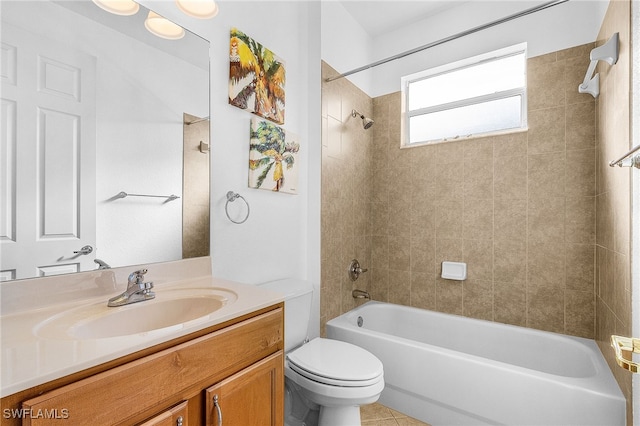 14813 Canton Ct, Naples, FL 34114 - full bathroom featuring vanity, shower / washtub combination, and tile patterned flooring