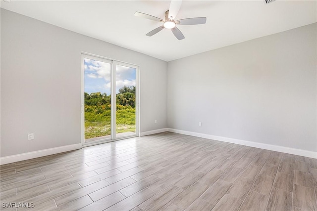 1909 Moore Ave, Lehigh Acres, FL 33972 - spare room featuring light wood-type flooring and a ceiling fan