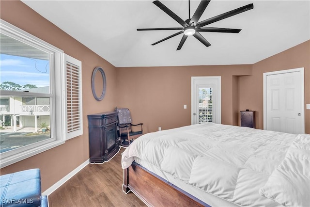 950 Moody Rd Unit 123, North Fort Myers, FL 33903 - bedroom with wood finished floors and ceiling fan