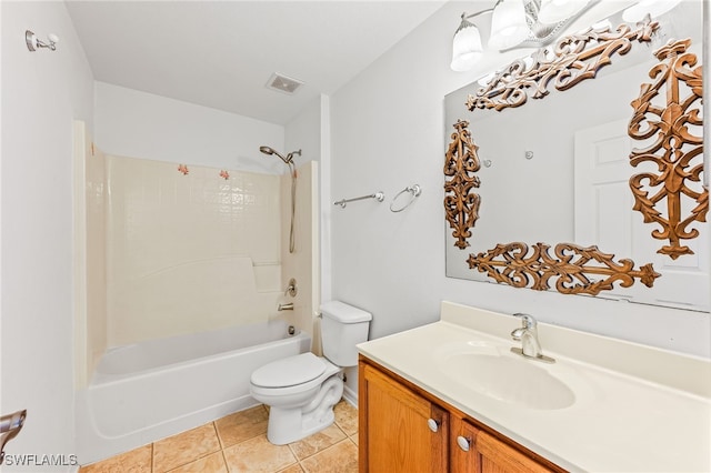 312 Lenz Ave S, Lehigh Acres, FL 33974 - bathroom with vanity, tub / shower combination, and tile patterned floors