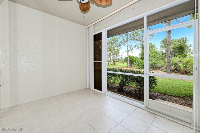 4776 Fairloop Run, Lehigh Acres, FL 33973 - unfurnished sunroom featuring ceiling fan and healthy amount of natural light