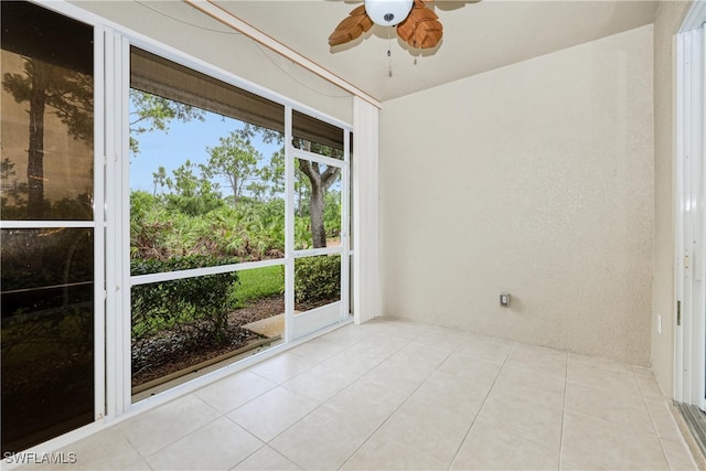 4776 Fairloop Run, Lehigh Acres, FL 33973 - unfurnished sunroom with a ceiling fan and healthy amount of natural light