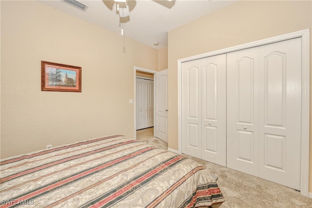 4776 Fairloop Run, Lehigh Acres, FL 33973 - unfurnished bedroom with light carpet, a closet, and a ceiling fan