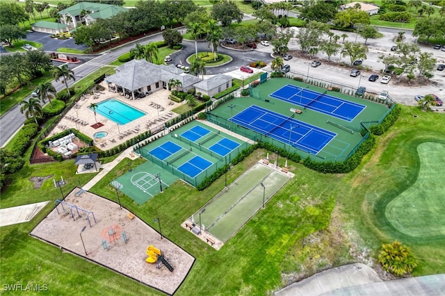 4776 Fairloop Run, Lehigh Acres, FL 33973 - drone / aerial view of a pool