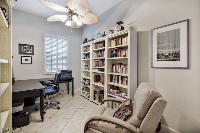 23751 Merano Ct Unit 201, Estero, FL 34134 - office featuring ceiling fan and light tile patterned floors