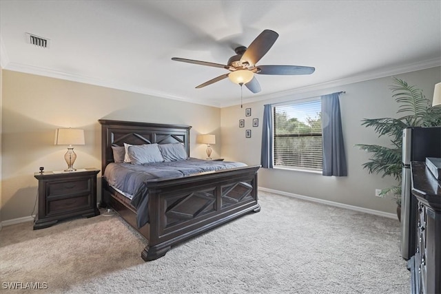 20333 Cypress Shadows Blvd, Estero, FL 33928 - carpeted bedroom with ornamental molding and a ceiling fan
