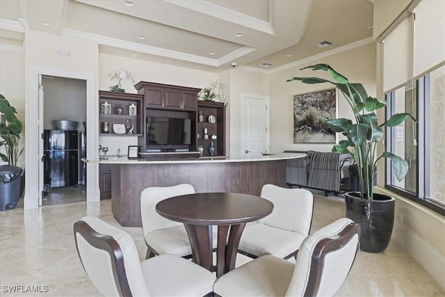 20333 Cypress Shadows Blvd, Estero, FL 33928 - dining room with crown molding and recessed lighting