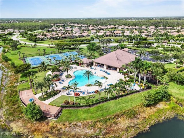 20333 Cypress Shadows Blvd, Estero, FL 33928 - aerial view of residential area featuring a pool area and a nearby body of water
