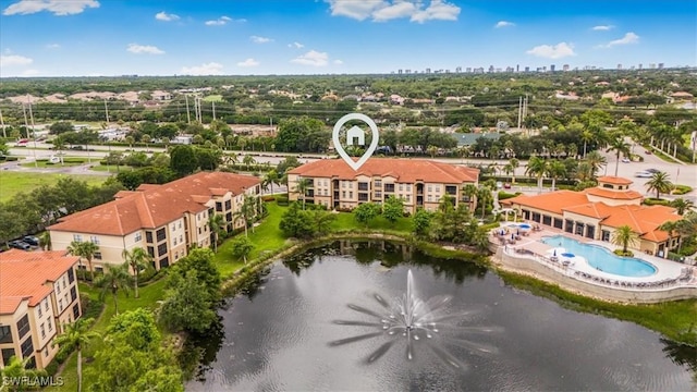 13010 Positano Cir Unit 206, Naples, FL 34105 - bird's eye view of a nearby body of water and skyline