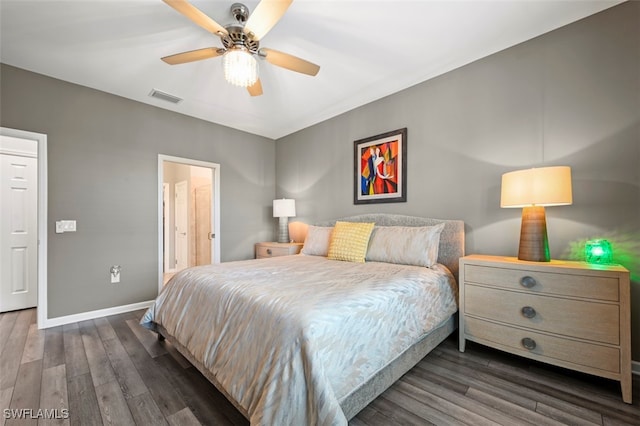 19280 Elston Way, Estero, FL 33928 - bedroom featuring wood finished floors and a ceiling fan
