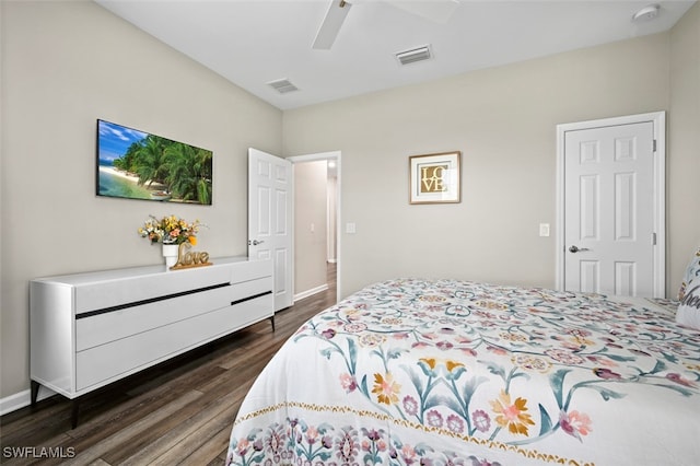 19280 Elston Way, Estero, FL 33928 - bedroom with dark wood-type flooring and ceiling fan