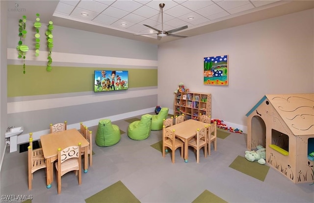 19280 Elston Way, Estero, FL 33928 - playroom featuring a ceiling fan