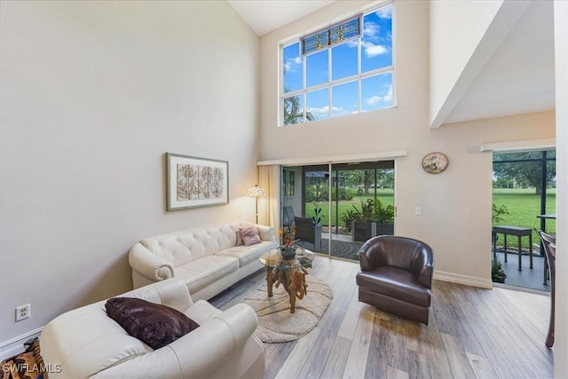 402 Bristle Cone Ln Unit 2, Naples, FL 34113 - living area featuring high vaulted ceiling and wood finished floors