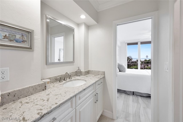 180 Seaview Ct Unit 215, Marco Island, FL 34145 - bathroom featuring vanity and recessed lighting