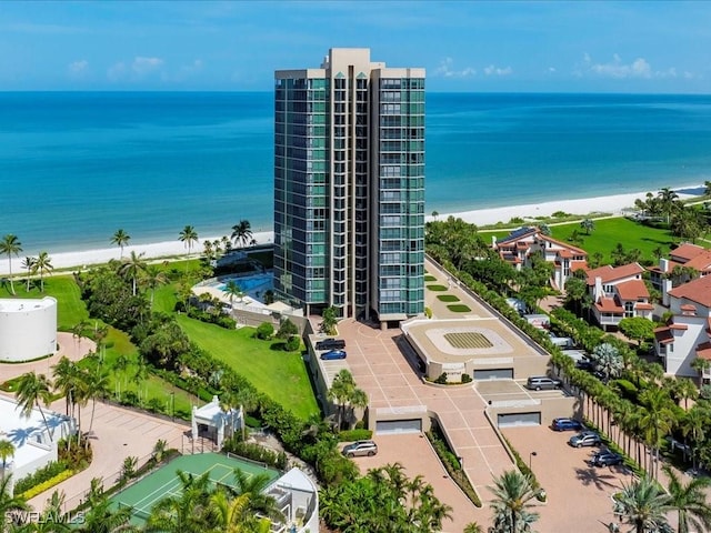 4651 Gulf Shore Blvd N Unit 1605, Naples, FL 34103 - bird's eye view of waterfront with a beach