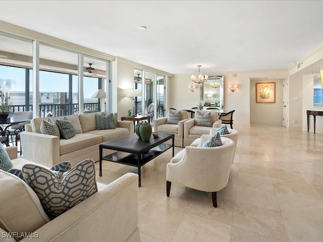 4651 Gulf Shore Blvd N Unit 1605, Naples, FL 34103 - living room with a chandelier