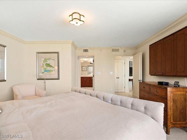 4651 Gulf Shore Blvd N Unit 1605, Naples, FL 34103 - bedroom featuring crown molding and ensuite bathroom