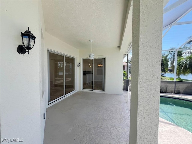 812 Grand Rapids Blvd, Naples, FL 34120 - view of patio / terrace with ceiling fan, an outdoor pool, and a lanai