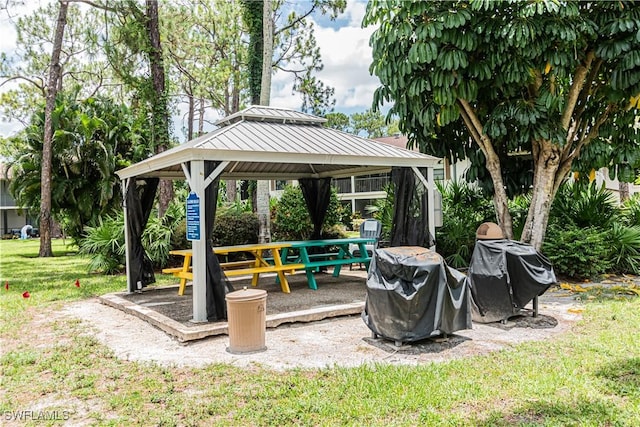 1733 Courtyard Way Unit B205, Naples, FL 34112 - view of patio with a gazebo and area for grilling