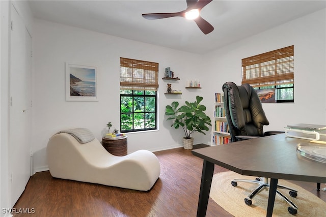 3110 10th Ave SE, Naples, FL 34117 - office featuring wood finished floors and a ceiling fan