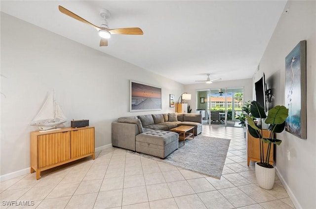 2370 Magnolia Ave Unit 6807, Naples, FL 34112 - living room featuring ceiling fan and light tile patterned floors